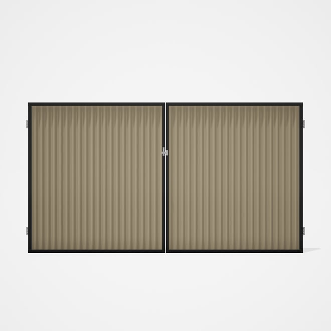 Good Neighbour® CGI Gate Premium .35 BMT Double 1.8m High Sheet: Merino, Frame: Ebony