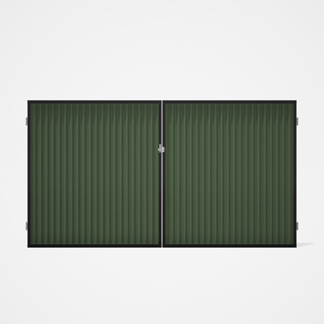 Good Neighbour® CGI Gate Premium .35 BMT Double 1.8m High Sheet: Mist Green, Frame: Ebony