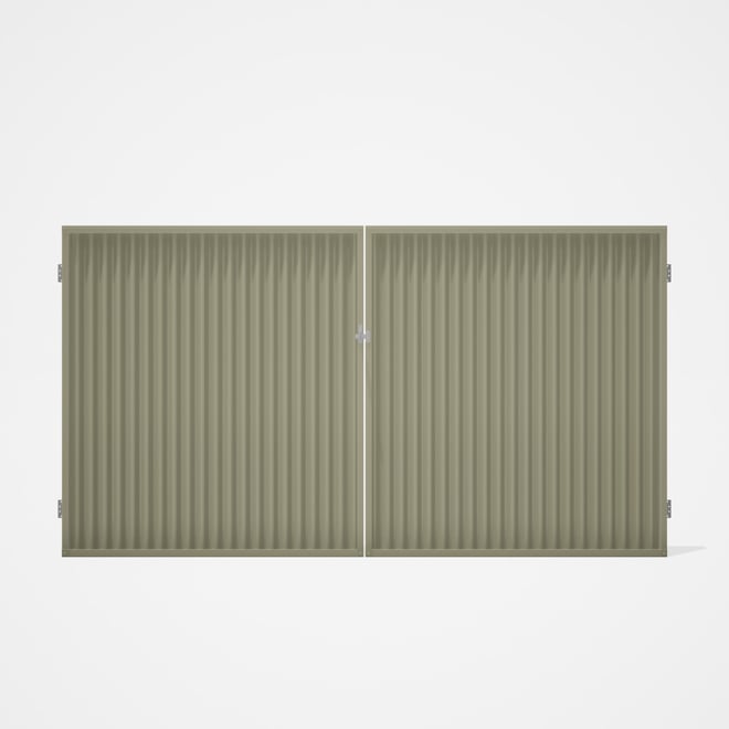Good Neighbour® CGI Gate Premium .35 BMT Double 1.8m High Sheet: Moss Vale Sand, Frame: Moss Vale Sa