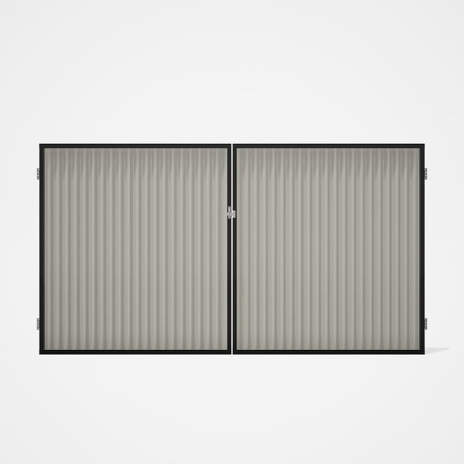 Good Neighbour® CGI Gate Premium .35 BMT Double 1.8m High Sheet: Off White, Frame: Ebony