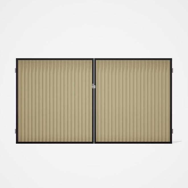 Good Neighbour® CGI Gate Premium .35 BMT Double 1.8m High Sheet: Primrose, Frame: Ebony