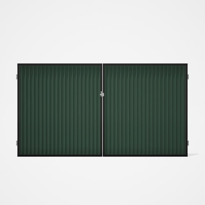 Good Neighbour® CGI Gate Premium .35 BMT Double 1.8m High Sheet: Rivergum, Frame: Ebony