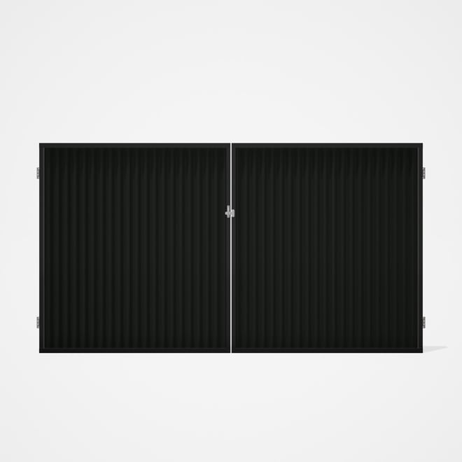 Good Neighbour® CGI Gate Premium .35 BMT Double 1.8m High Sheet: Slate Grey, Frame: Ebony