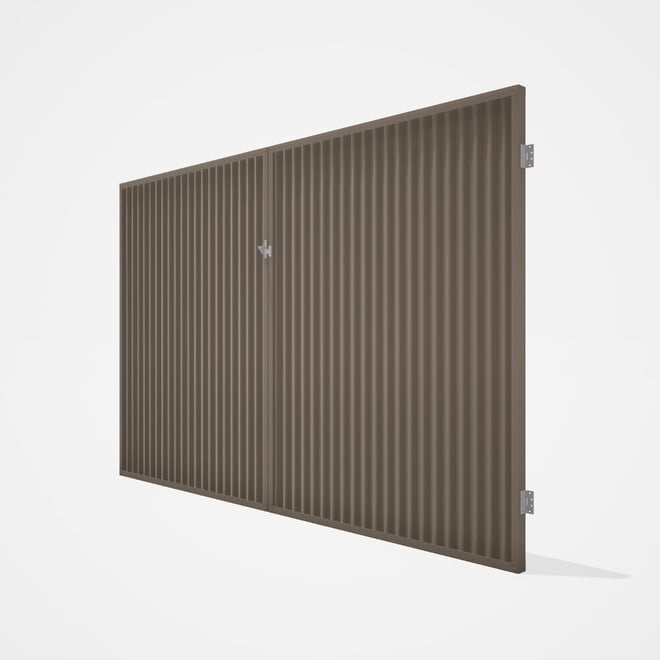 Good Neighbour® CGI Gate Premium .35 BMT Double 2.1m High Sheet: Beige, Frame: Beige