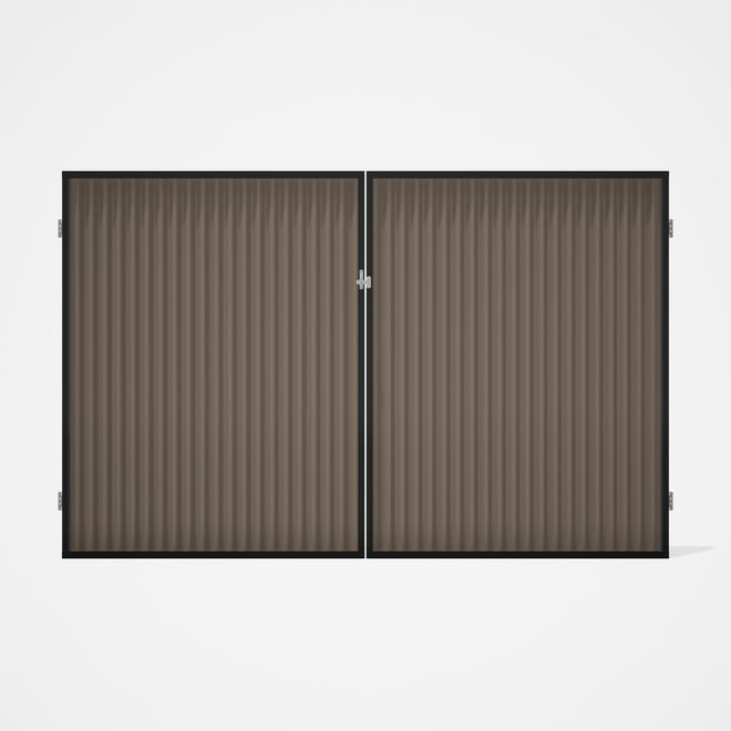 Good Neighbour® CGI Gate Premium .35 BMT Double 2.1m High Sheet: Beige, Frame: Ebony