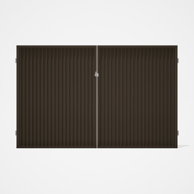 Good Neighbour® CGI Gate Premium .35 BMT Double 2.1m High Sheet: Banyan Brown, Frame: Banyan Brown