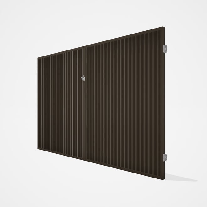 Good Neighbour® CGI Gate Premium .35 BMT Double 2.1m High Sheet: Banyan Brown, Frame: Banyan Brown