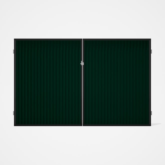 Good Neighbour® CGI Gate Premium .35 BMT Double 2.1m High Sheet: Caulfield Green, Frame: Ebony