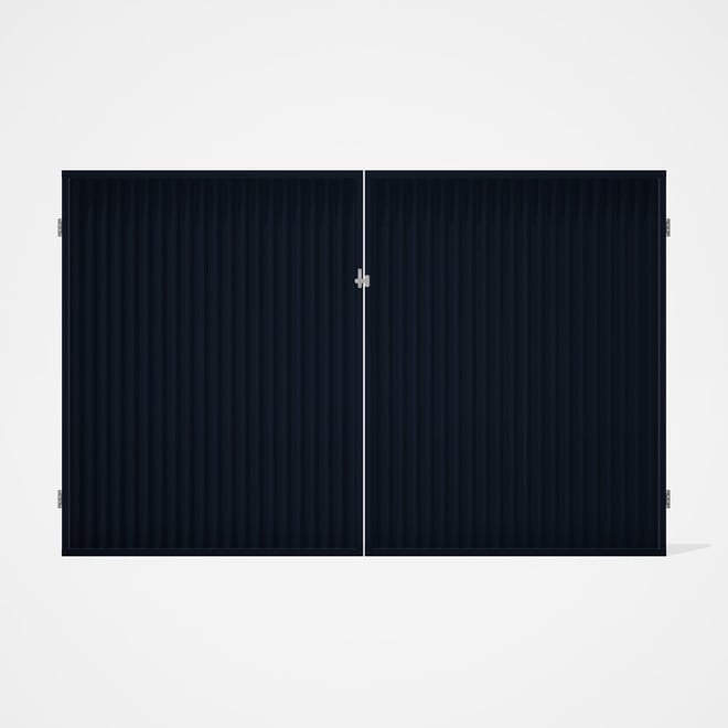 Good Neighbour® CGI Gate Premium .35 BMT Double 2.1m High Sheet: Dark Stone, Frame: Dark Stone
