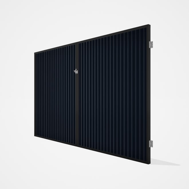Good Neighbour® CGI Gate Premium .35 BMT Double 2.1m High Sheet: Dark Stone, Frame: Ebony