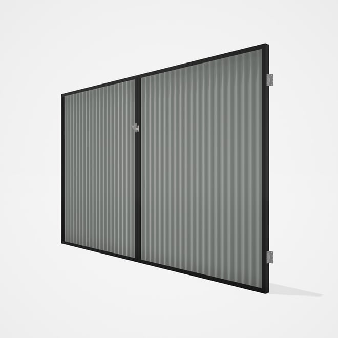 Good Neighbour® CGI Gate Premium .35 BMT Double 2.1m High Sheet: Gull Grey, Frame: Ebony