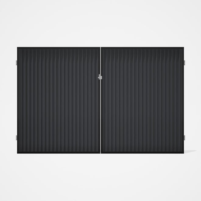 Good Neighbour® CGI Gate Premium .35 BMT Double 2.1m High Sheet: Granite, Frame: Ebony