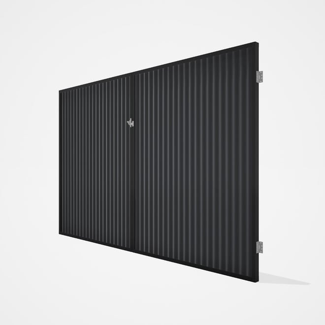 Good Neighbour® CGI Gate Premium .35 BMT Double 2.1m High Sheet: Granite, Frame: Ebony