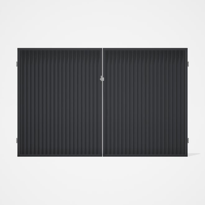 Good Neighbour® CGI Gate Premium .35 BMT Double 2.1m High Sheet: Granite, Frame: Granite