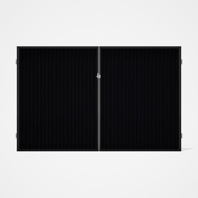 Good Neighbour® CGI Gate Premium .35 BMT Double 2.1m High Sheet: Gun Metal Grey, Frame: Ebony