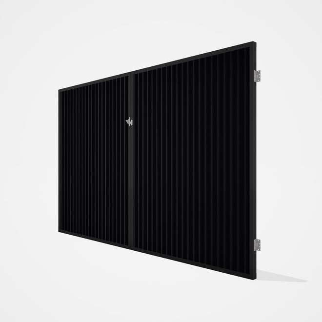 Good Neighbour® CGI Gate Premium .35 BMT Double 2.1m High Sheet: Gun Metal Grey, Frame: Ebony