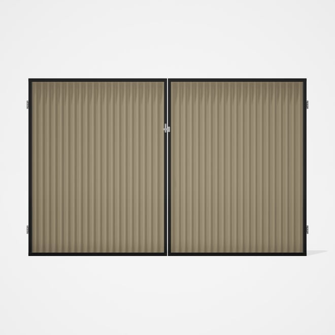 Good Neighbour® CGI Gate Premium .35 BMT Double 2.1m High Sheet: Merino, Frame: Ebony