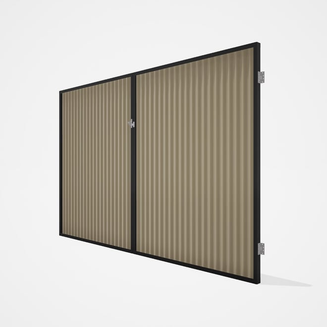 Good Neighbour® CGI Gate Premium .35 BMT Double 2.1m High Sheet: Merino, Frame: Ebony