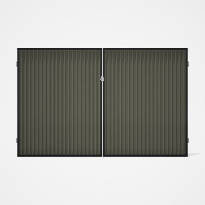 Good Neighbour® CGI Gate Premium .35 BMT Double 2.1m High Sheet: Marsh, Frame: Ebony