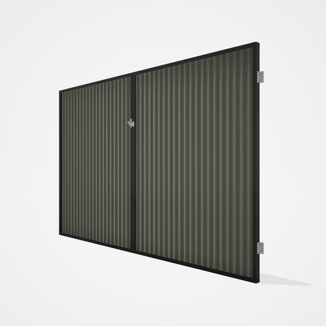 Good Neighbour® CGI Gate Premium .35 BMT Double 2.1m High Sheet: Marsh, Frame: Ebony