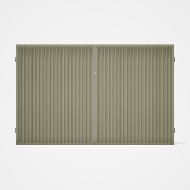 Good Neighbour® CGI Gate Premium .35 BMT Double 2.1m High Sheet: Moss Vale Sand, Frame: Moss Vale Sa