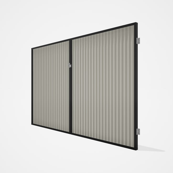 Good Neighbour® CGI Gate Premium .35 BMT Double 2.1m High Sheet: Off White, Frame: Ebony