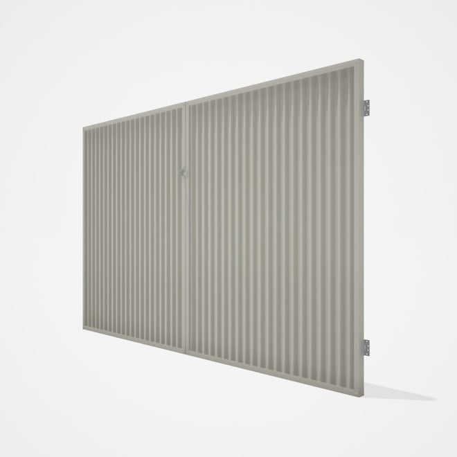 Good Neighbour® CGI Gate Premium .35 BMT Double 2.1m High Sheet: Off White, Frame: Off White