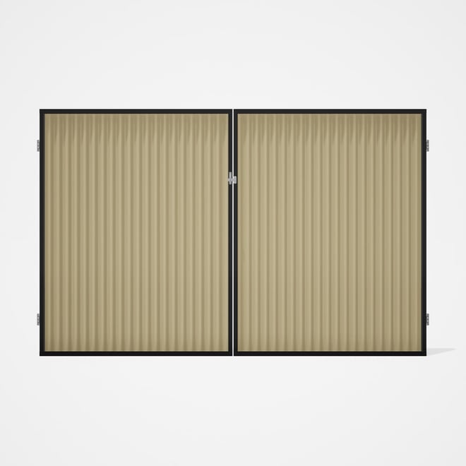 Good Neighbour® CGI Gate Premium .35 BMT Double 2.1m High Sheet: Primrose, Frame: Ebony