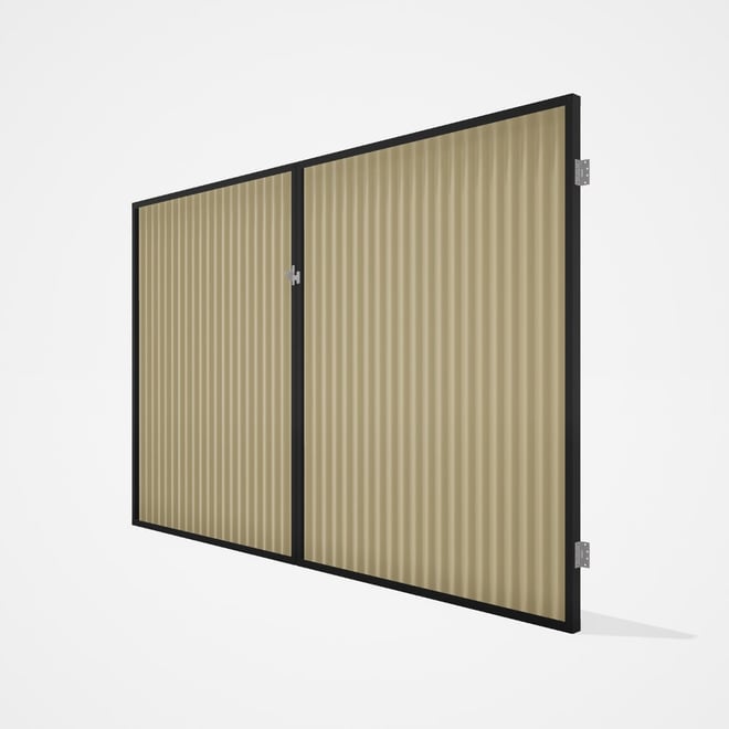 Good Neighbour® CGI Gate Premium .35 BMT Double 2.1m High Sheet: Primrose, Frame: Ebony