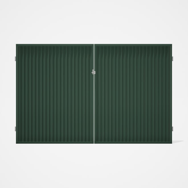 Good Neighbour® CGI Gate Premium .35 BMT Double 2.1m High Sheet: Rivergum, Frame: Rivergum