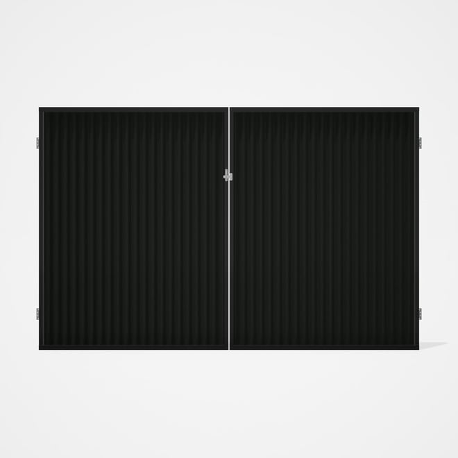 Good Neighbour® CGI Gate Premium .35 BMT Double 2.1m High Sheet: Slate Grey, Frame: Ebony