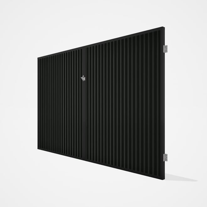 Good Neighbour® CGI Gate Premium .35 BMT Double 2.1m High Sheet: Slate Grey, Frame: Ebony