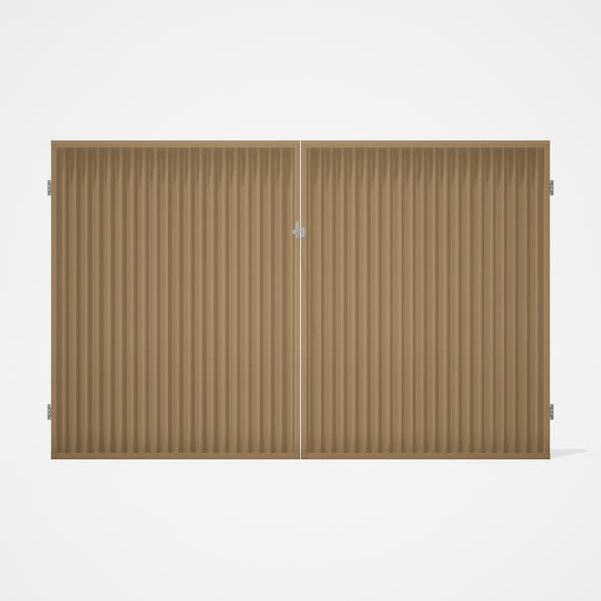 Good Neighbour® CGI Gate Premium .35 BMT Double 2.1m High Sheet: Wheat, Frame: Wheat