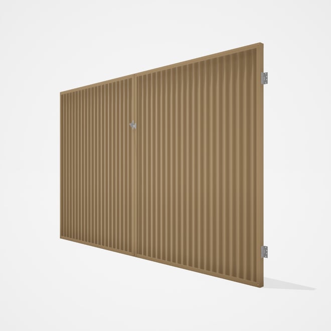 Good Neighbour® CGI Gate Premium .35 BMT Double 2.1m High Sheet: Wheat, Frame: Wheat