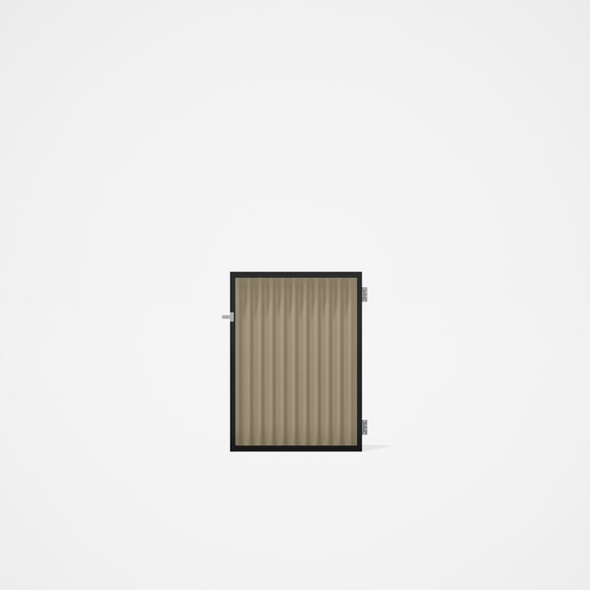 Good Neighbour® CGI Gate Premium .35 BMT Single 1.2m High Sheet: Merino, Frame: Ebony