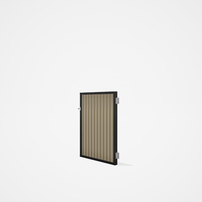 Good Neighbour® CGI Gate Premium .35 BMT Single 1.2m High Sheet: Merino, Frame: Ebony