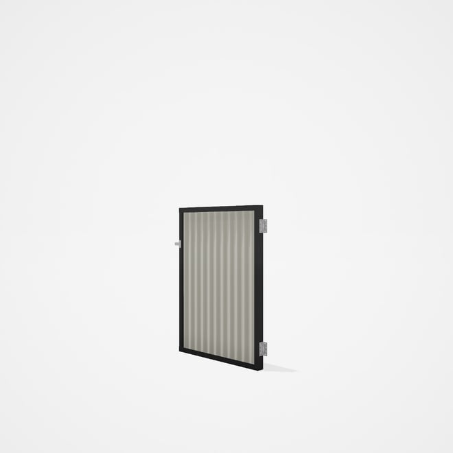 Good Neighbour® CGI Gate Premium .35 BMT Single 1.2m High Sheet: Off White, Frame: Ebony