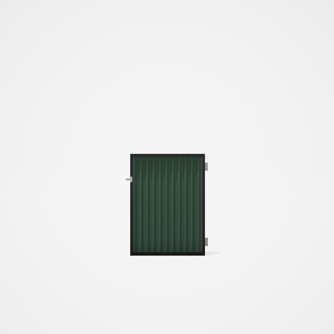 Good Neighbour® CGI Gate Premium .35 BMT Single 1.2m High Sheet: Rivergum, Frame: Ebony