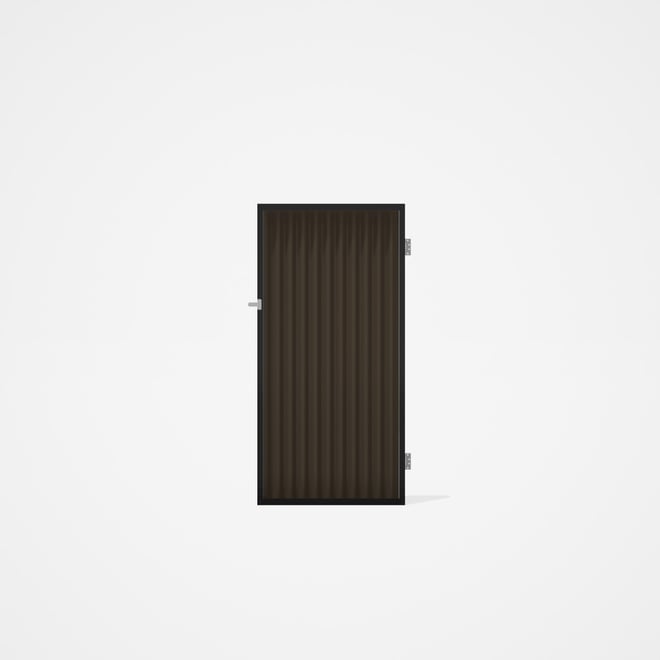 Good Neighbour® CGI Gate Premium .35 BMT Single 1.8m High Sheet: Banyan Brown, Frame: Ebony