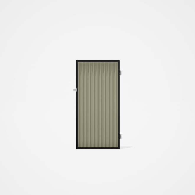 Good Neighbour® CGI Gate Premium .35 BMT Single 1.8m High Sheet: Moss Vale Sand, Frame: Ebony