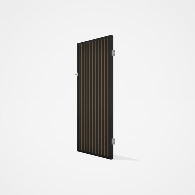 Good Neighbour® CGI Gate Premium .35 BMT Single 2.1m High Sheet: Banyan Brown, Frame: Ebony