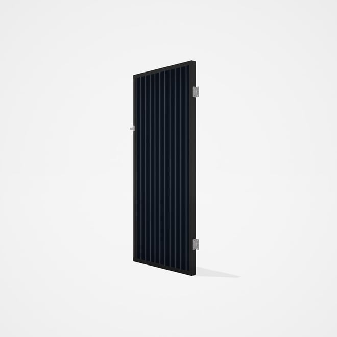 Good Neighbour® CGI Gate Premium .35 BMT Single 2.1m High Sheet: Dark Stone, Frame: Ebony