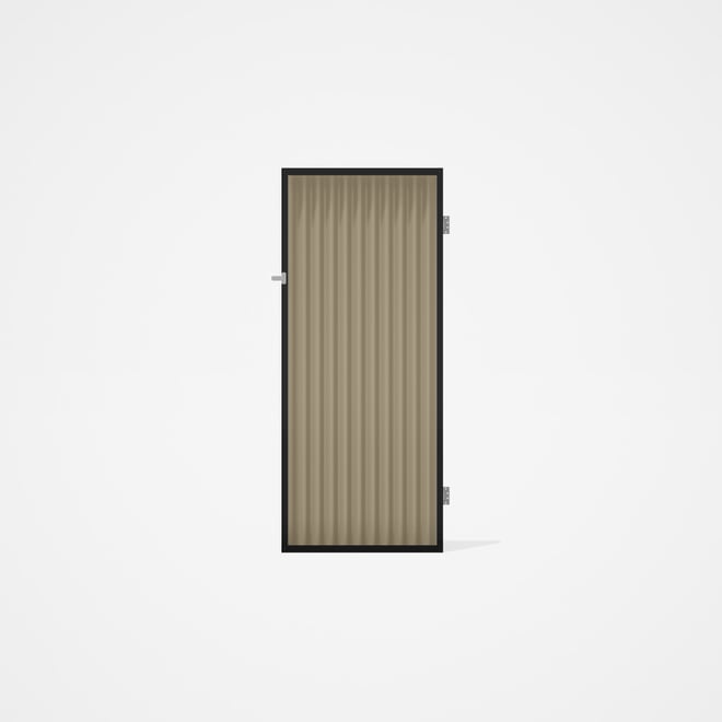 Good Neighbour® CGI Gate Premium .35 BMT Single 2.1m High Sheet: Merino, Frame: Ebony
