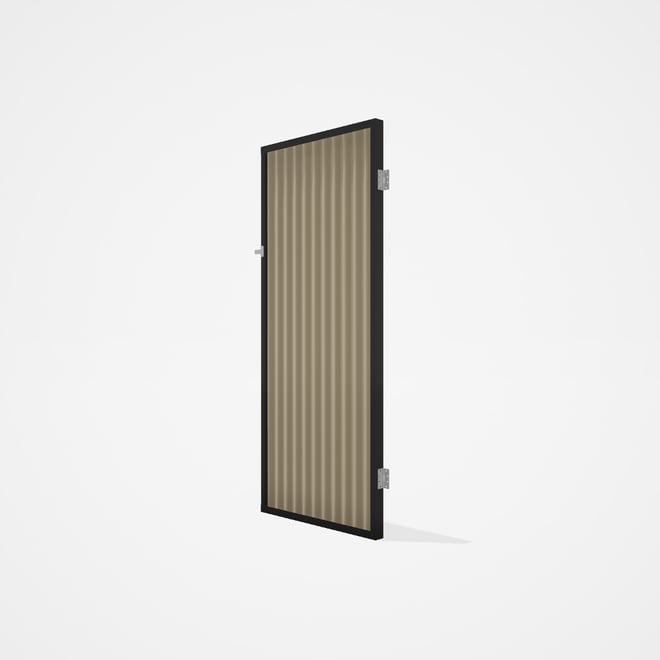 Good Neighbour® CGI Gate Premium .35 BMT Single 2.1m High Sheet: Merino, Frame: Ebony