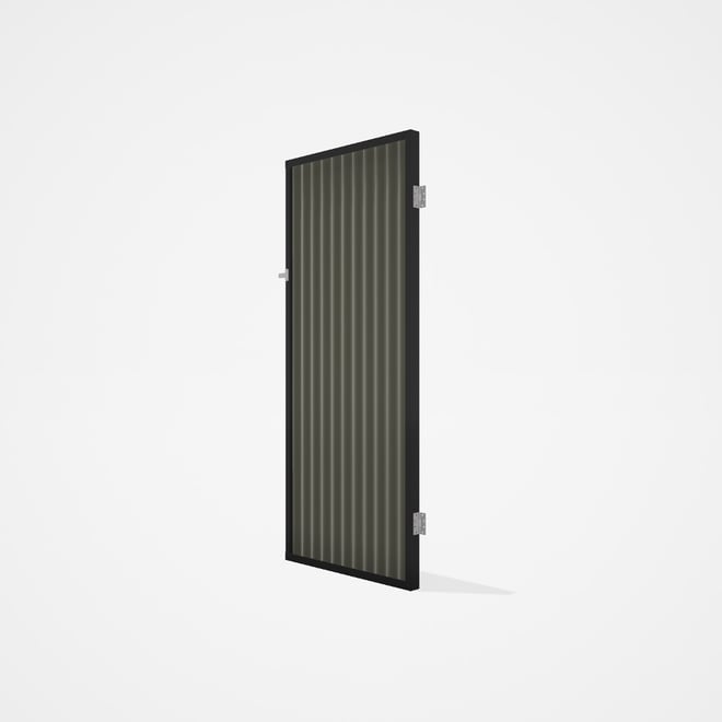 Good Neighbour® CGI Gate Premium .35 BMT Single 2.1m High Sheet: Marsh, Frame: Ebony