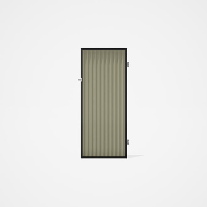 Good Neighbour® CGI Gate Premium .35 BMT Single 2.1m High Sheet: Moss Vale Sand, Frame: Ebony
