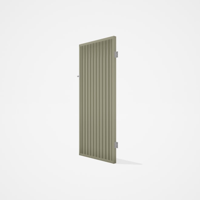 Good Neighbour® CGI Gate Premium .35 BMT Single 2.1m High Sheet: Moss Vale Sand, Frame: Moss Vale Sa