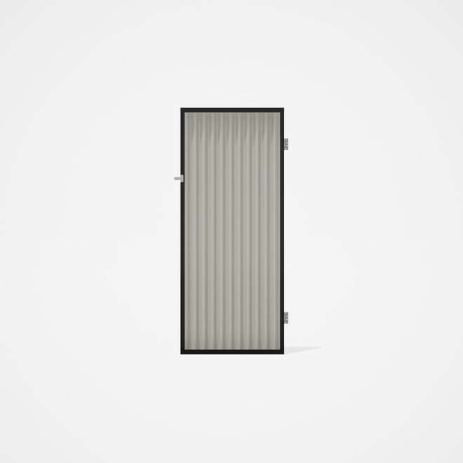 Good Neighbour® CGI Gate Premium .35 BMT Single 2.1m High Sheet: Off White, Frame: Ebony