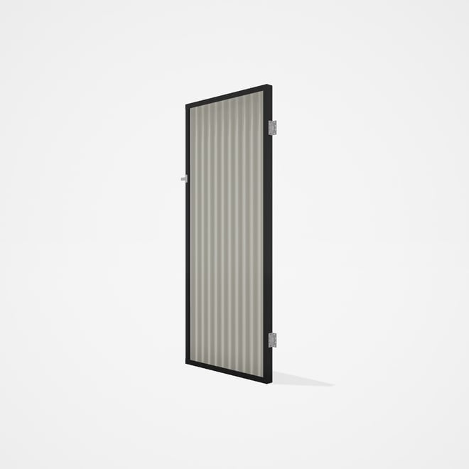 Good Neighbour® CGI Gate Premium .35 BMT Single 2.1m High Sheet: Off White, Frame: Ebony