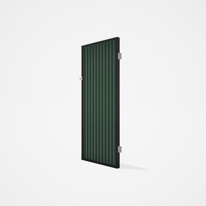 Good Neighbour® CGI Gate Premium .35 BMT Single 2.1m High Sheet: Rivergum, Frame: Ebony